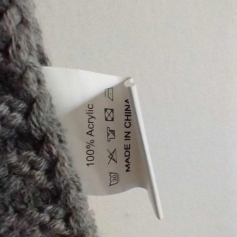 Newborn Baby Swaddle Blanket Knit Classic Preppy Cozy With Hood Gray - Picture 8 of 10